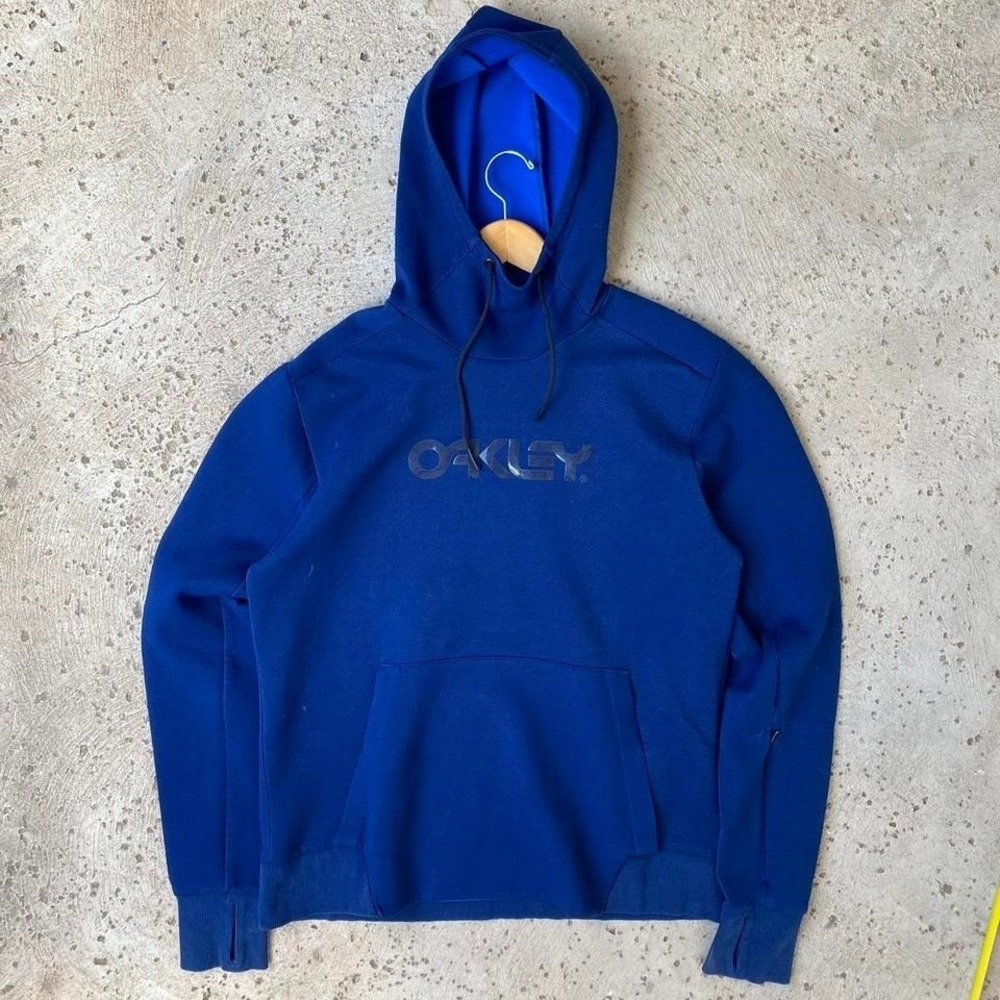 Oakley Athletic Vintage Style Pullover Blue Sport Hoodie Size L